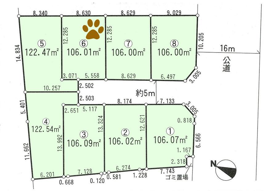 Compartment figure. Land price 21,800,000 yen, Land area 106.01 sq m