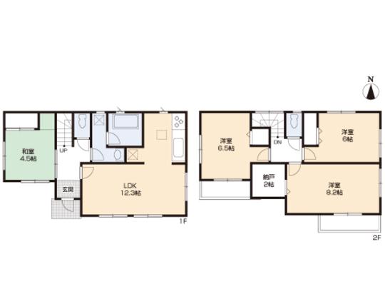 Floor plan. 34,800,000 yen, 4LDK, Land area 86.27 sq m , Building area 89.5 sq m floor plan