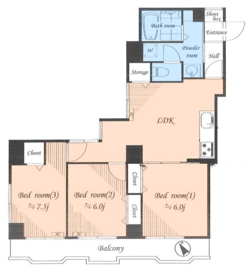 Floor plan. 3LDK, Price 24,800,000 yen, Occupied area 67.26 sq m , Balcony area 10.02 sq m