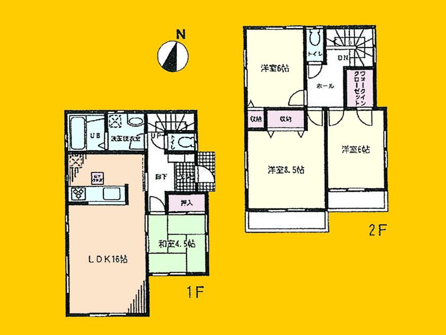Floor plan. (Building 2), Price 39,800,000 yen, 4LDK, Land area 130.15 sq m , Building area 99.36 sq m
