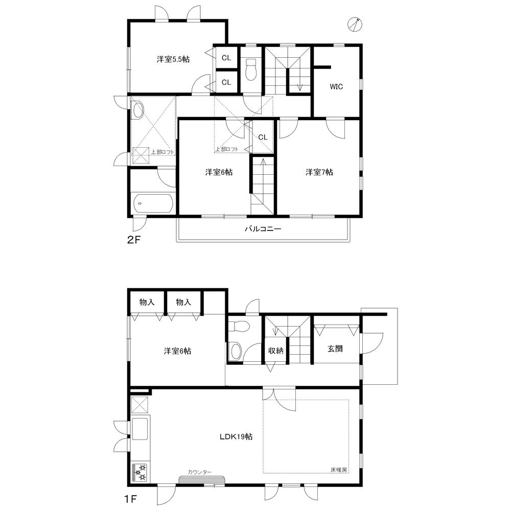 Floor plan. 37,800,000 yen, 4LDK + S (storeroom), Land area 152.33 sq m , Building area 116.76 sq m