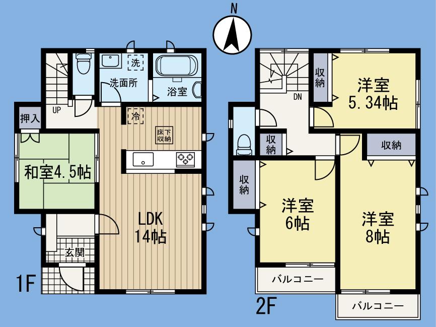 Floor plan. (4 Building), Price 41,800,000 yen, 4LDK, Land area 100.5 sq m , Building area 91.91 sq m