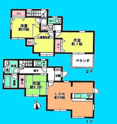 Floor plan. 22,800,000 yen, 3LDK, Land area 180.75 sq m , Building area 89.84 sq m