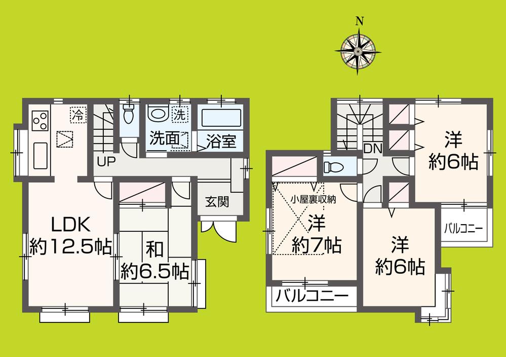 Floor plan. 27,400,000 yen, 4LDK, Land area 118.63 sq m , Building area 91.11 sq m floor plan