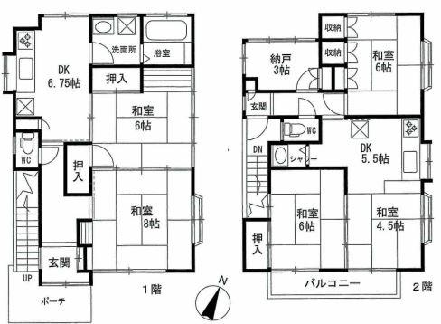 Floor plan. 23 million yen, 5DDKK, Land area 82 sq m , Building area 97.2 sq m