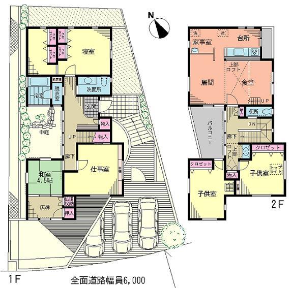 Floor plan. 58,500,000 yen, 5LDK + S (storeroom), Land area 214.87 sq m , Building area 154.64 sq m