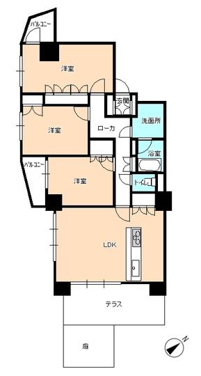 Floor plan. 3LDK, Price 37,980,000 yen, Occupied area 77.67 sq m , Balcony area 9.9 sq m