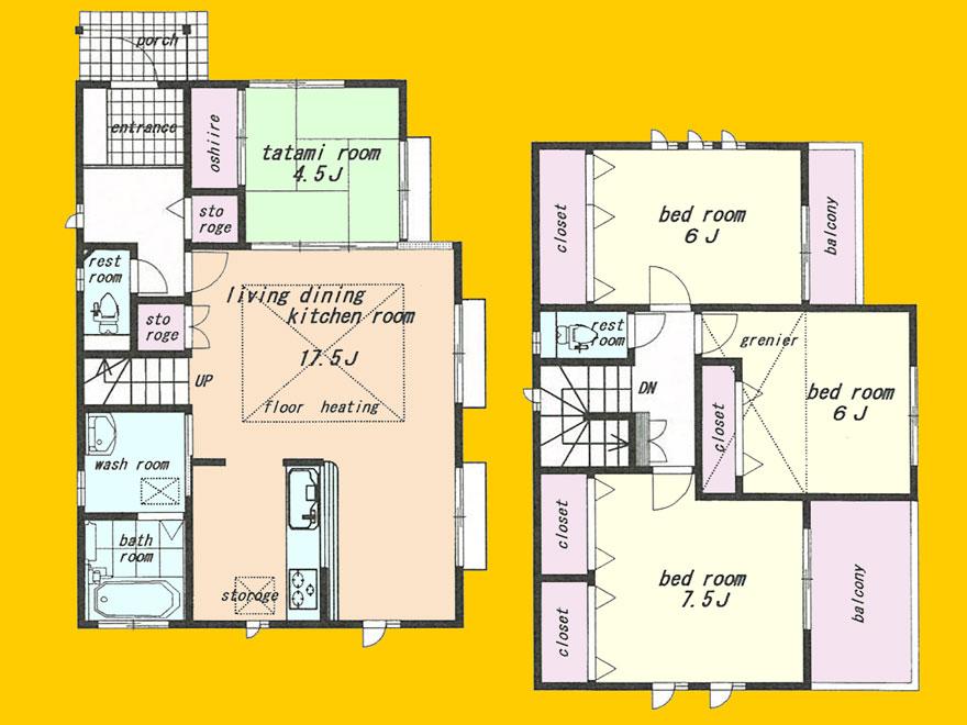 Floor plan. (No.1), Price 40,300,000 yen, 4LDK, Land area 150.2 sq m , Building area 102.68 sq m