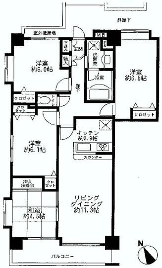 Floor plan. 4LDK, Price 23.8 million yen, Occupied area 80.86 sq m , Balcony area 7.94 sq m