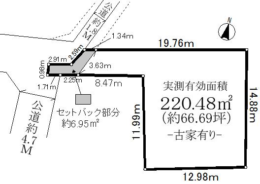 Compartment figure. Land price 17.8 million yen, Land area 220.48 sq m
