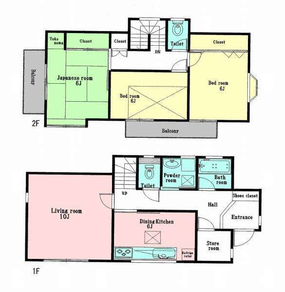 Floor plan. 34,800,000 yen, 3LDK + S (storeroom), Land area 125.15 sq m , Building area 92.73 sq m