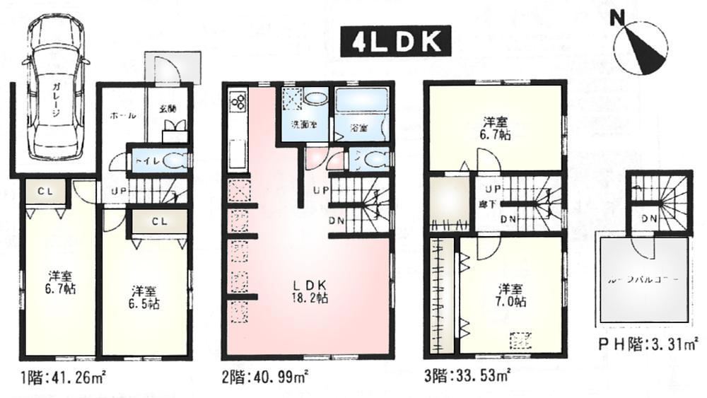 Floor plan. (2), Price 37,800,000 yen, 4LDK, Land area 70.45 sq m , Building area 122.96 sq m