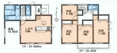 Floor plan. (5 ●), Price 34,800,000 yen, 4LDK, Land area 86.28 sq m , Building area 102.86 sq m