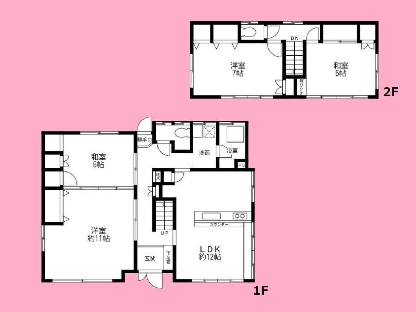 Floor plan. 55 million yen, 4LDK, Land area 204 sq m , Building area 103.57 sq m