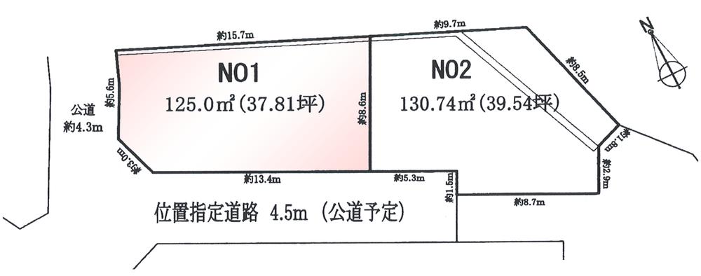 Compartment figure. Land price 34,800,000 yen, Land area 125 sq m