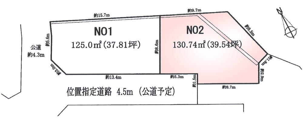 Compartment figure. Land price 28.5 million yen, Land area 130.74 sq m