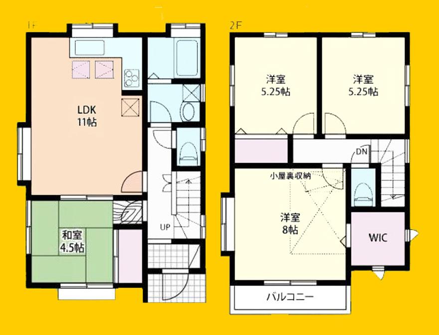 Floor plan. 19,800,000 yen, 4LDK, Land area 131.45 sq m , Building area 82.76 sq m