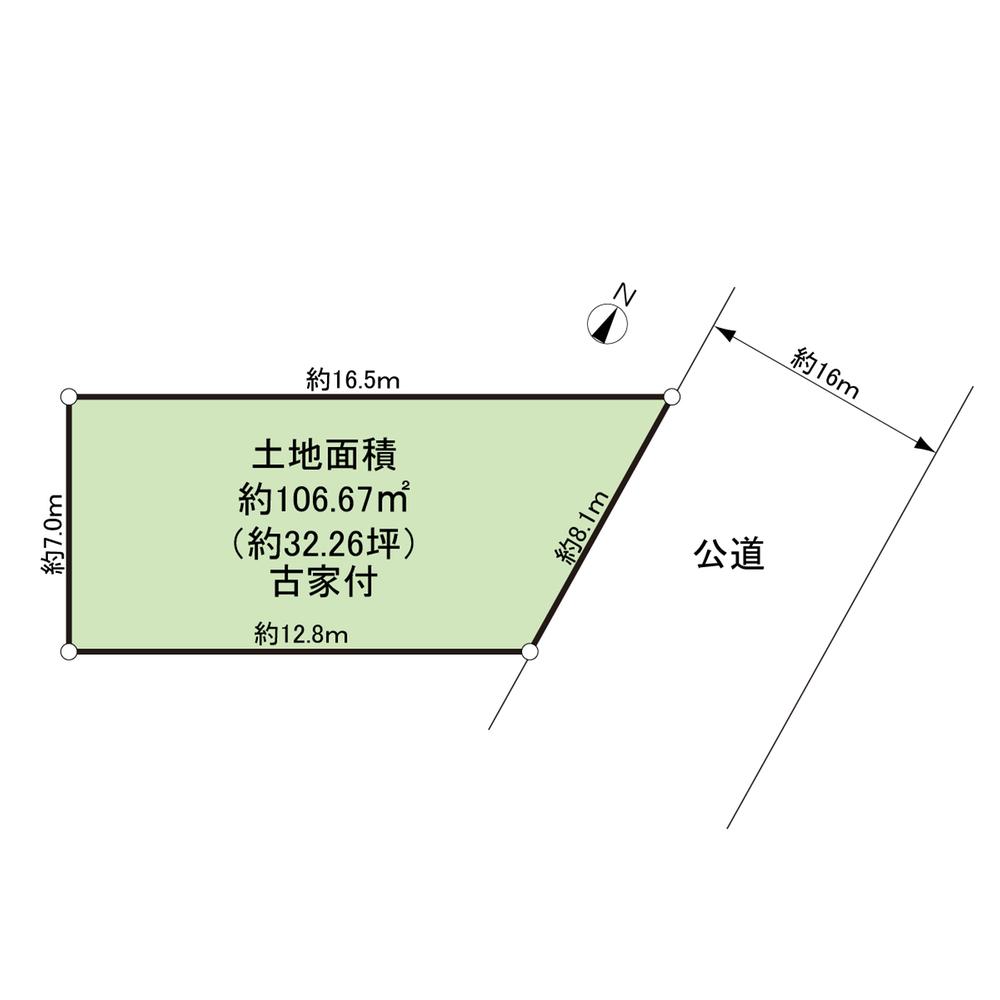 Compartment figure. Land price 17.8 million yen, Land area 106.67 sq m