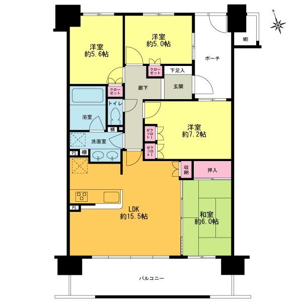Floor plan. 4LDK, Price 32,800,000 yen, Occupied area 85.29 sq m , Balcony area 16 sq m 85 sq m 4LDK, It is south-facing dwelling unit. It is the room very clean your. Please see feel free to.
