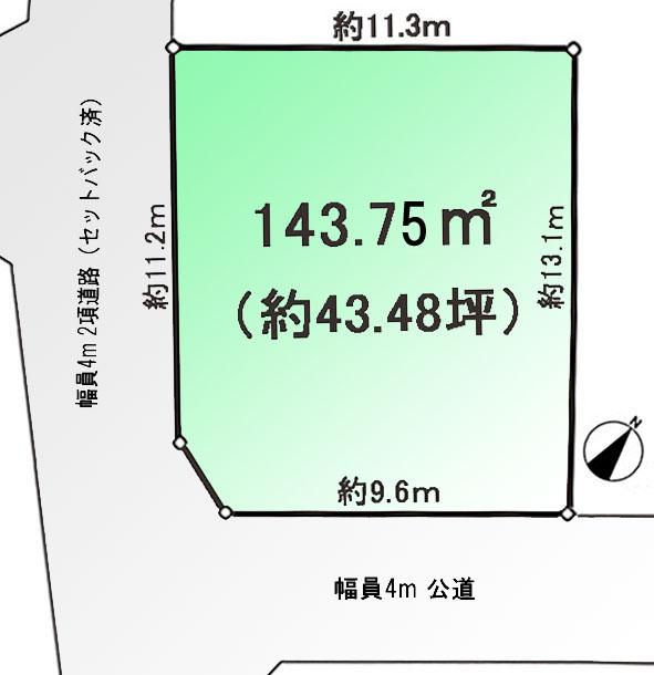 Compartment figure. Land price 7 million yen, Land area 143.75 sq m
