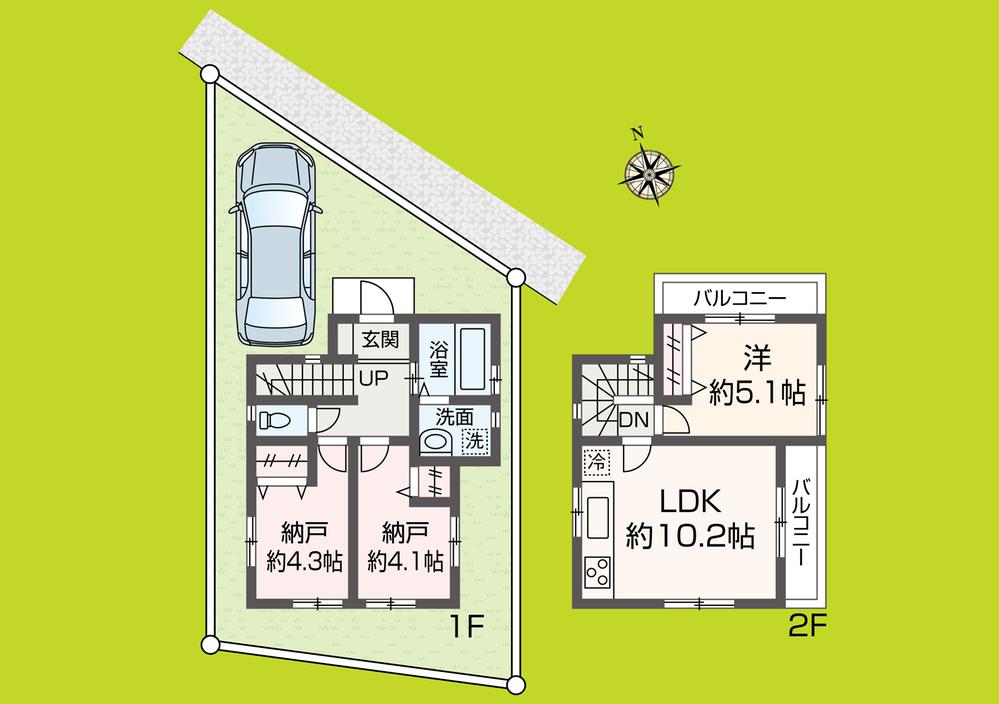 Floor plan. 29,800,000 yen, 3LDK, Land area 74.68 sq m , Building area 58.72 sq m Floor