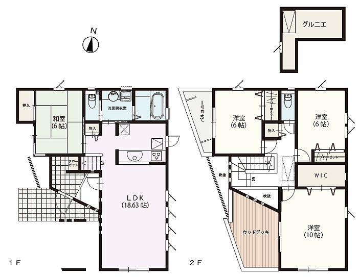 Floor plan. 37,800,000 yen, 4LDK, Land area 156.11 sq m , Building area 112.82 sq m