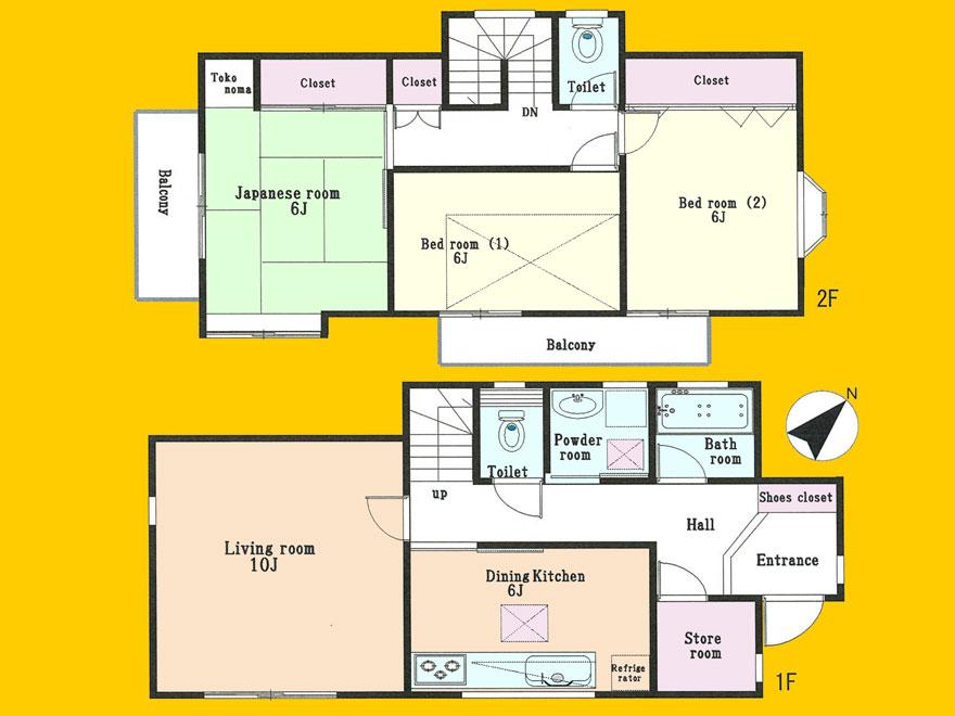 Floor plan. 34,800,000 yen, 3LDK + S (storeroom), Land area 125.15 sq m , Building area 92.73 sq m