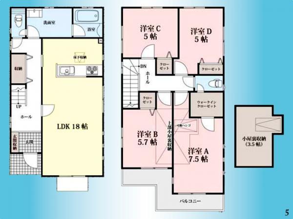 Floor plan. 49,800,000 yen, 4LDK, Land area 157.17 sq m , Building area 103.09 sq m