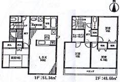 Floor plan. (1 Building), Price 28.8 million yen, 4LDK+S, Land area 102.99 sq m , Building area 101.02 sq m
