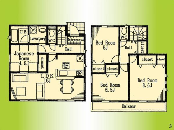 Floor plan. 35,800,000 yen, 4LDK, Land area 186.37 sq m , Building area 96.79 sq m