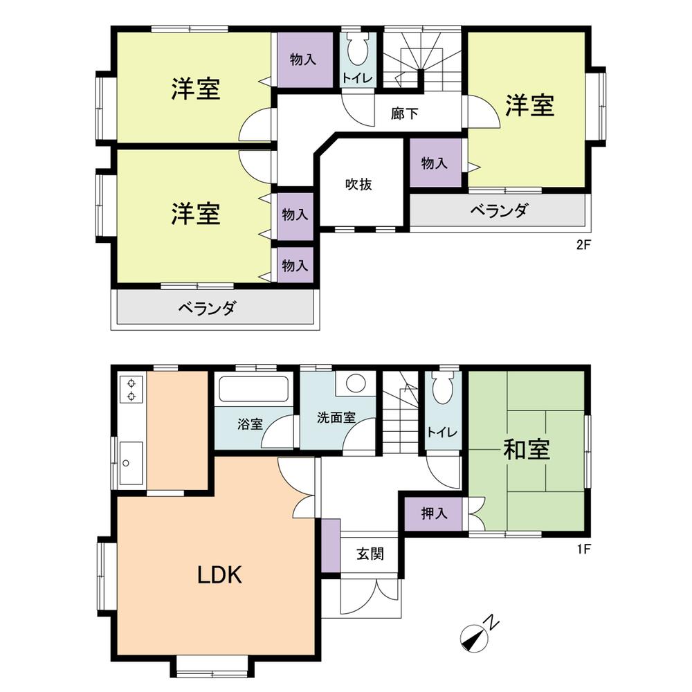 Floor plan. 32,900,000 yen, 4LDK, Land area 132.55 sq m , Building area 96.08 sq m