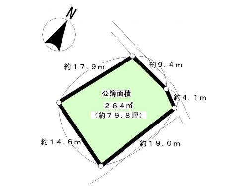 Compartment figure. Land price 12.9 million yen, Land area 264 sq m