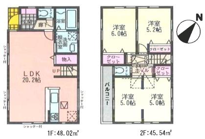 Floor plan. (3), Price 42,800,000 yen, 4LDK, Land area 98.78 sq m , Building area 94.8 sq m