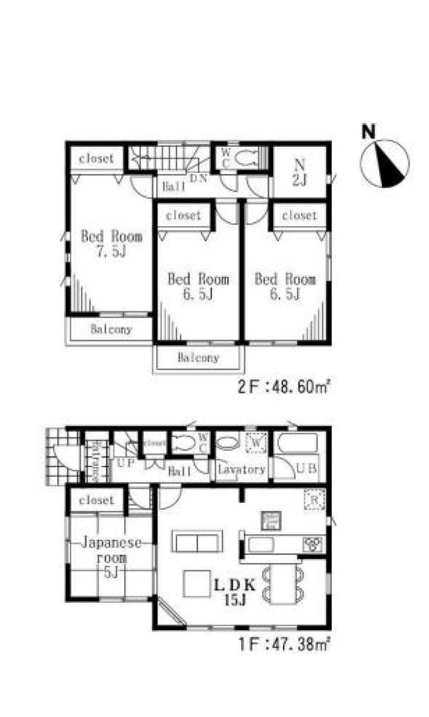 Floor plan. (1 Building), Price 30,800,000 yen, 4LDK, Land area 99.99 sq m , Building area 95.98 sq m