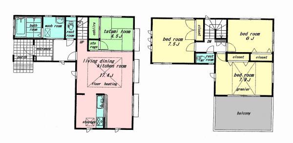 Floor plan. 38,800,000 yen, 4LDK, Land area 150.21 sq m , Building area 101.85 sq m