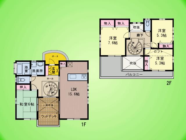 Floor plan. 39,800,000 yen, 4LDK, Land area 190.67 sq m , Building area 98.72 sq m