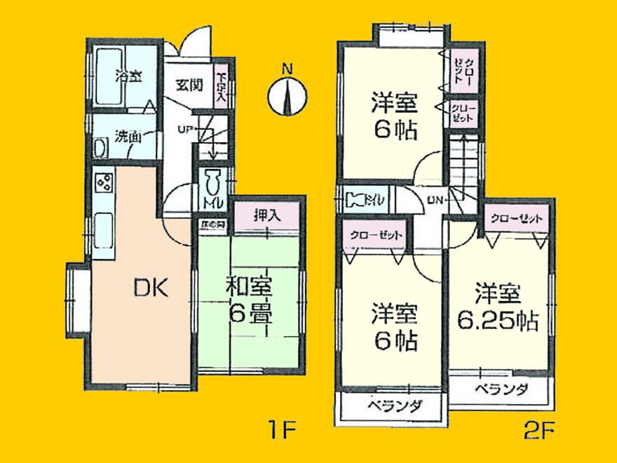 Floor plan. 21,800,000 yen, 4DK, Land area 102.45 sq m , Building area 80.99 sq m