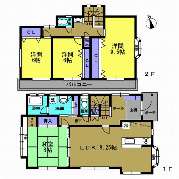Floor plan. 35,800,000 yen, 4LDK, Land area 252.3 sq m , Building area 122.14 sq m