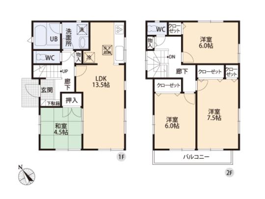 Floor plan. 28.8 million yen, 4LDK, Land area 111.95 sq m , Building area 90.31 sq m floor plan