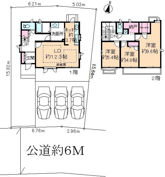 Floor plan. 33,800,000 yen, 3LDK + S (storeroom), Land area 165.08 sq m , Building area 96.68 sq m
