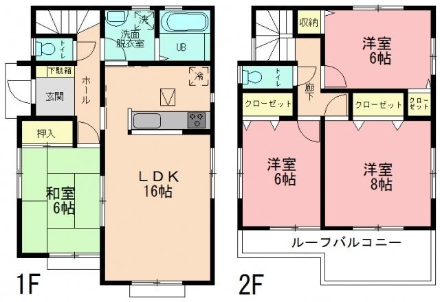 Floor plan. 33,900,000 yen, 4LDK, Land area 152.35 sq m , Building area 99.36 sq m
