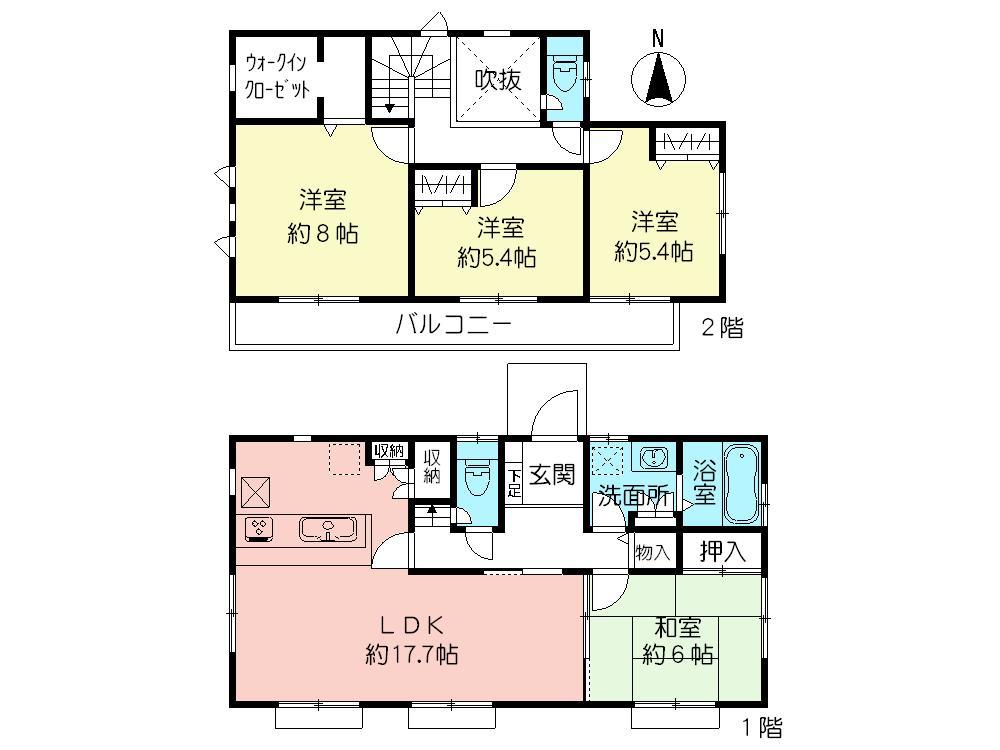 Floor plan. (7 Building), Price 37,800,000 yen, 4LDK, Land area 155.15 sq m , Building area 105.99 sq m