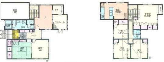 Floor plan. 35,800,000 yen, 6LDK, Land area 184.43 sq m , Building area 167.75 sq m