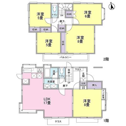 Floor plan. The type taken between 5LDK type.