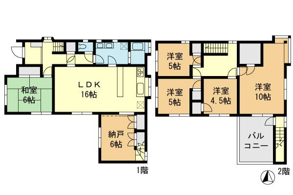 Floor plan. 24,800,000 yen, 5LDK + S (storeroom), Land area 143.23 sq m , It is a large floor plan that is suitable for building area 122.4 sq m two-family house.