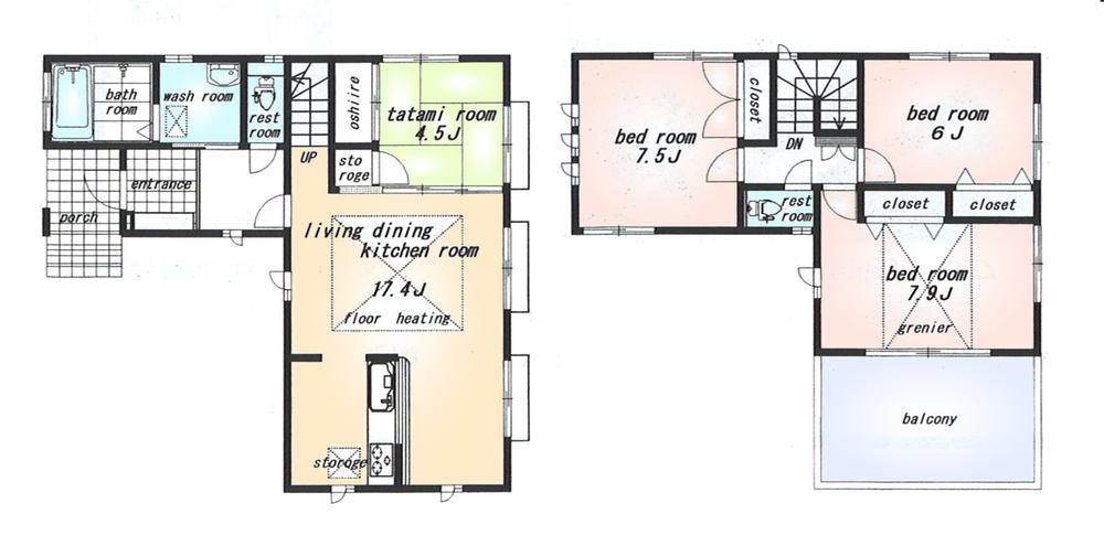 Floor plan. (6 Building), Price 40,300,000 yen, 4LDK, Land area 150.21 sq m , Building area 101.85 sq m