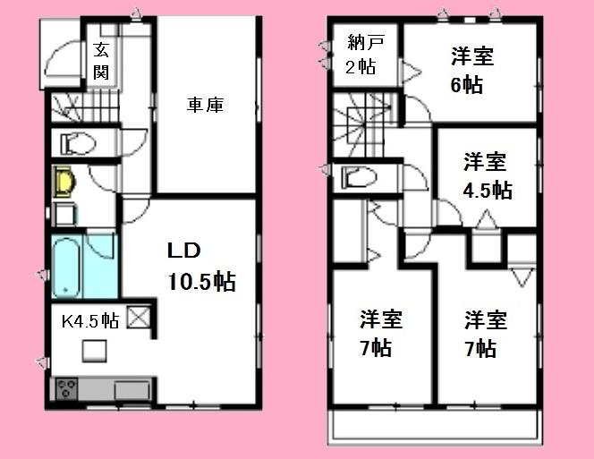Floor plan. (3 Building), Price 32,800,000 yen, 4LDK, Land area 83.98 sq m , Building area 105.3 sq m