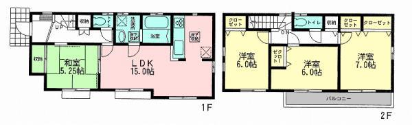 Floor plan. 42,800,000 yen, 4LDK, Land area 126.72 sq m , Building area 96.05 sq m