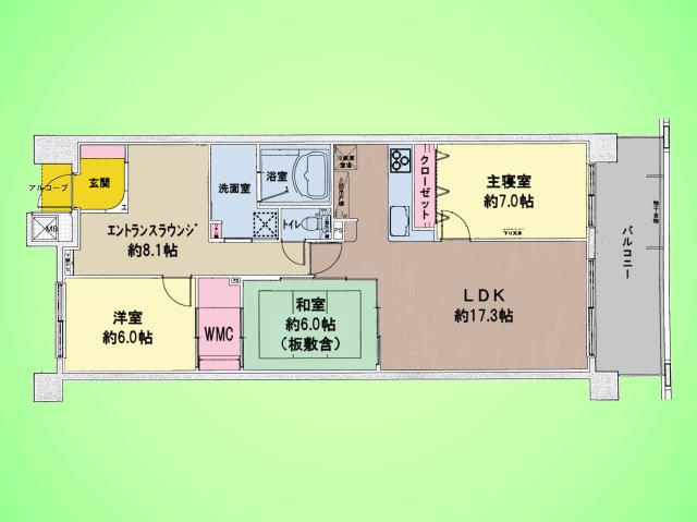 Floor plan. 3LDK + S (storeroom), Price 32,800,000 yen, Occupied area 89.05 sq m , Balcony area 12.7 sq m