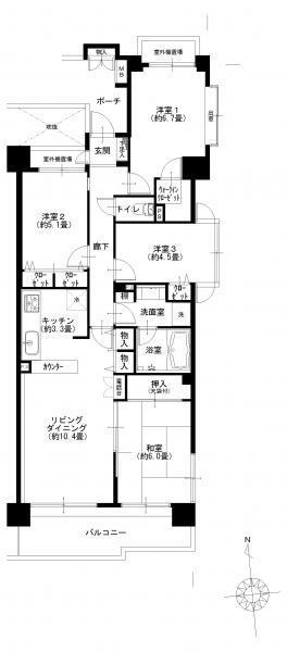 Floor plan. 4LDK, Price 32,900,000 yen, Occupied area 82.26 sq m , Balcony area 9.78 sq m